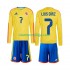 Camisola Colômbia Luis Diaz 7 Criança Equipamento Primeiro Copa do Mundo 2026 Manga Comprida